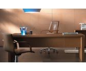 Photo : Bureau rectangulaire plateau cuir ATHENA
